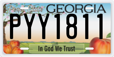GA license plate PYY1811