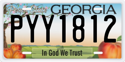 GA license plate PYY1812