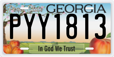 GA license plate PYY1813