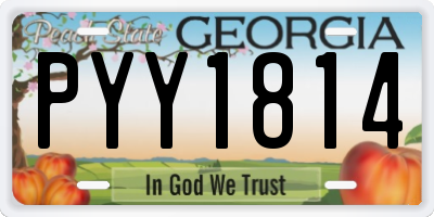 GA license plate PYY1814