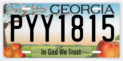 GA license plate PYY1815