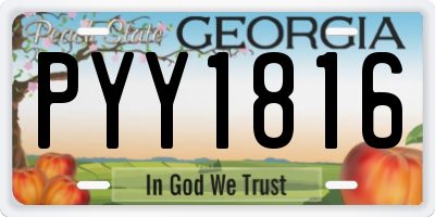 GA license plate PYY1816