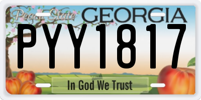 GA license plate PYY1817