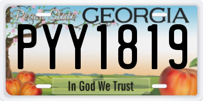 GA license plate PYY1819