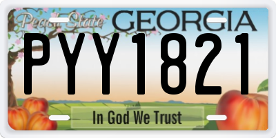GA license plate PYY1821