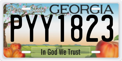 GA license plate PYY1823