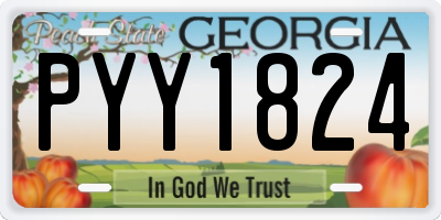GA license plate PYY1824