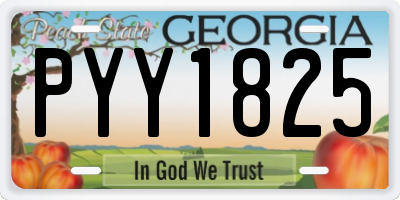 GA license plate PYY1825