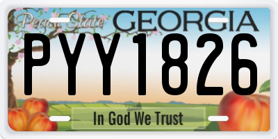 GA license plate PYY1826