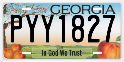 GA license plate PYY1827
