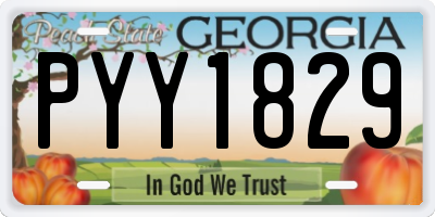 GA license plate PYY1829
