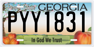 GA license plate PYY1831