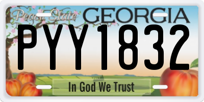 GA license plate PYY1832