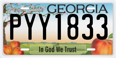 GA license plate PYY1833