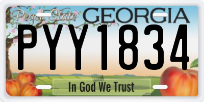 GA license plate PYY1834