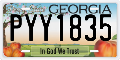 GA license plate PYY1835