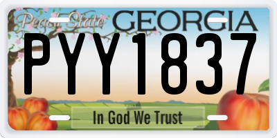 GA license plate PYY1837