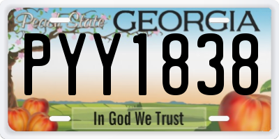 GA license plate PYY1838