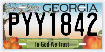 GA license plate PYY1842