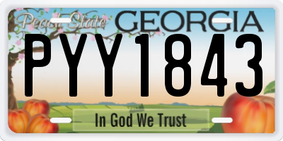 GA license plate PYY1843