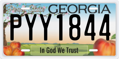 GA license plate PYY1844