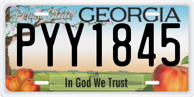 GA license plate PYY1845