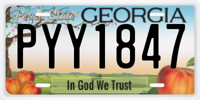 GA license plate PYY1847