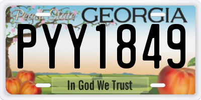 GA license plate PYY1849