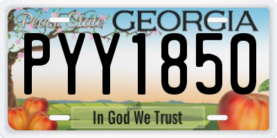 GA license plate PYY1850