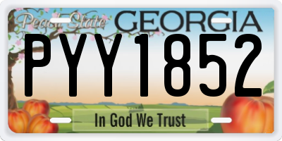 GA license plate PYY1852