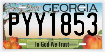GA license plate PYY1853