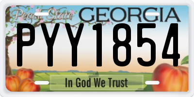 GA license plate PYY1854