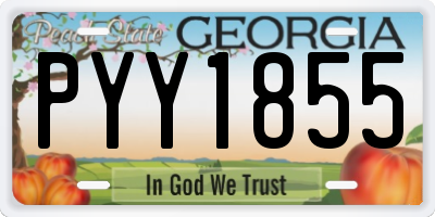 GA license plate PYY1855