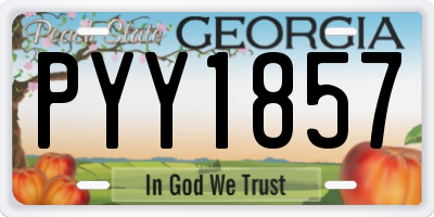 GA license plate PYY1857