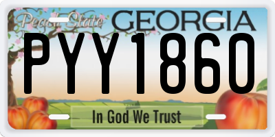 GA license plate PYY1860