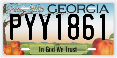 GA license plate PYY1861