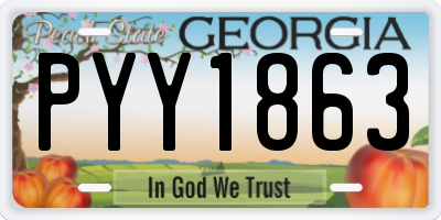 GA license plate PYY1863