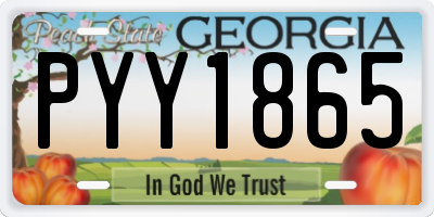 GA license plate PYY1865