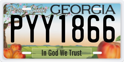 GA license plate PYY1866
