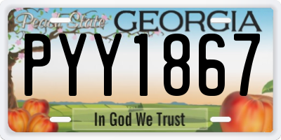 GA license plate PYY1867