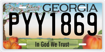 GA license plate PYY1869