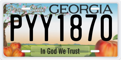 GA license plate PYY1870