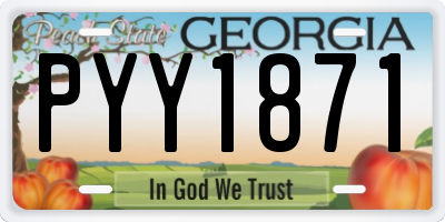 GA license plate PYY1871
