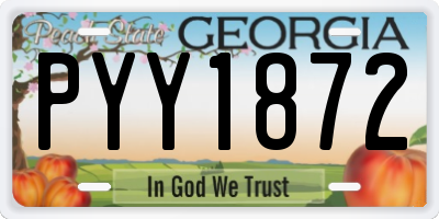 GA license plate PYY1872