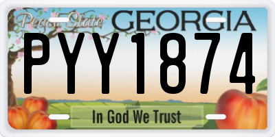 GA license plate PYY1874