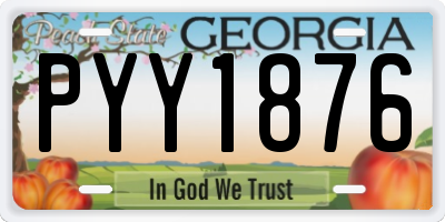 GA license plate PYY1876