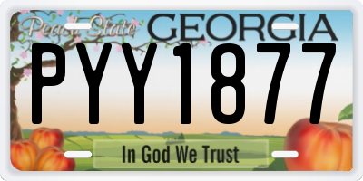 GA license plate PYY1877