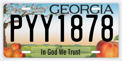 GA license plate PYY1878
