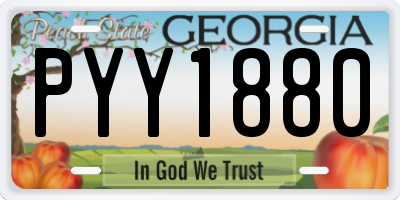 GA license plate PYY1880