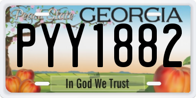 GA license plate PYY1882